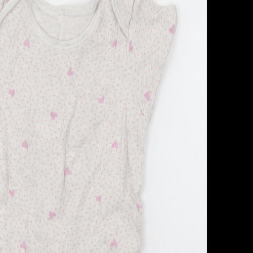 George Girls Grey Polka Dot Cotton Babygrow One-Piece Size 18-24 Months  Button