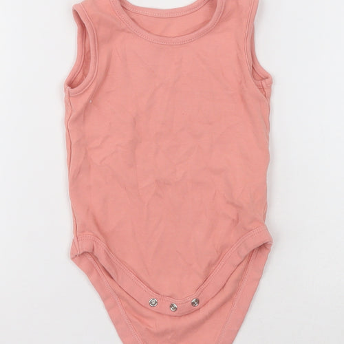 George Girls Pink  Cotton Babygrow One-Piece Size 12-18 Months  Buckle
