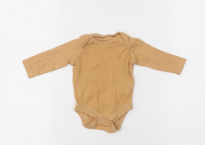 F&F Baby Brown Cotton Babygrow One-Piece Size 0-3 Months Button