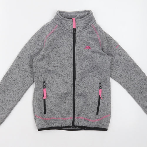 Trespass Girls Grey  Polyester Full Zip Sweatshirt Size 5-6 Years  Zip