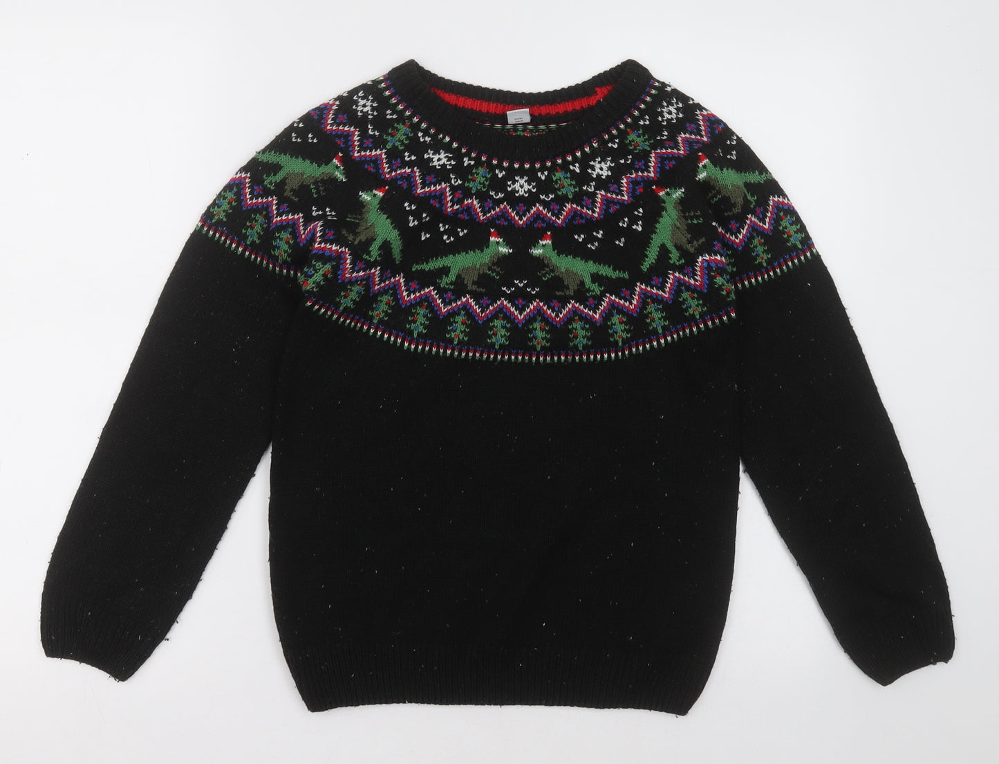 sainsburys Boys Multicoloured Crew Neck Fair Isle Acrylic Pullover Jumper Size 10 Years  Pullover - chrstmas jumper