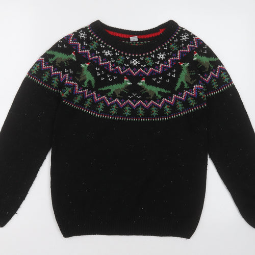 sainsburys Boys Multicoloured Crew Neck Fair Isle Acrylic Pullover Jumper Size 10 Years  Pullover - chrstmas jumper