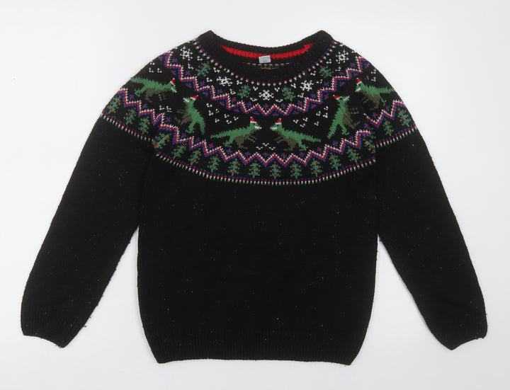 sainsburys Boys Multicoloured Crew Neck Fair Isle Acrylic Pullover Jumper Size 10 Years  Pullover - chrstmas jumper