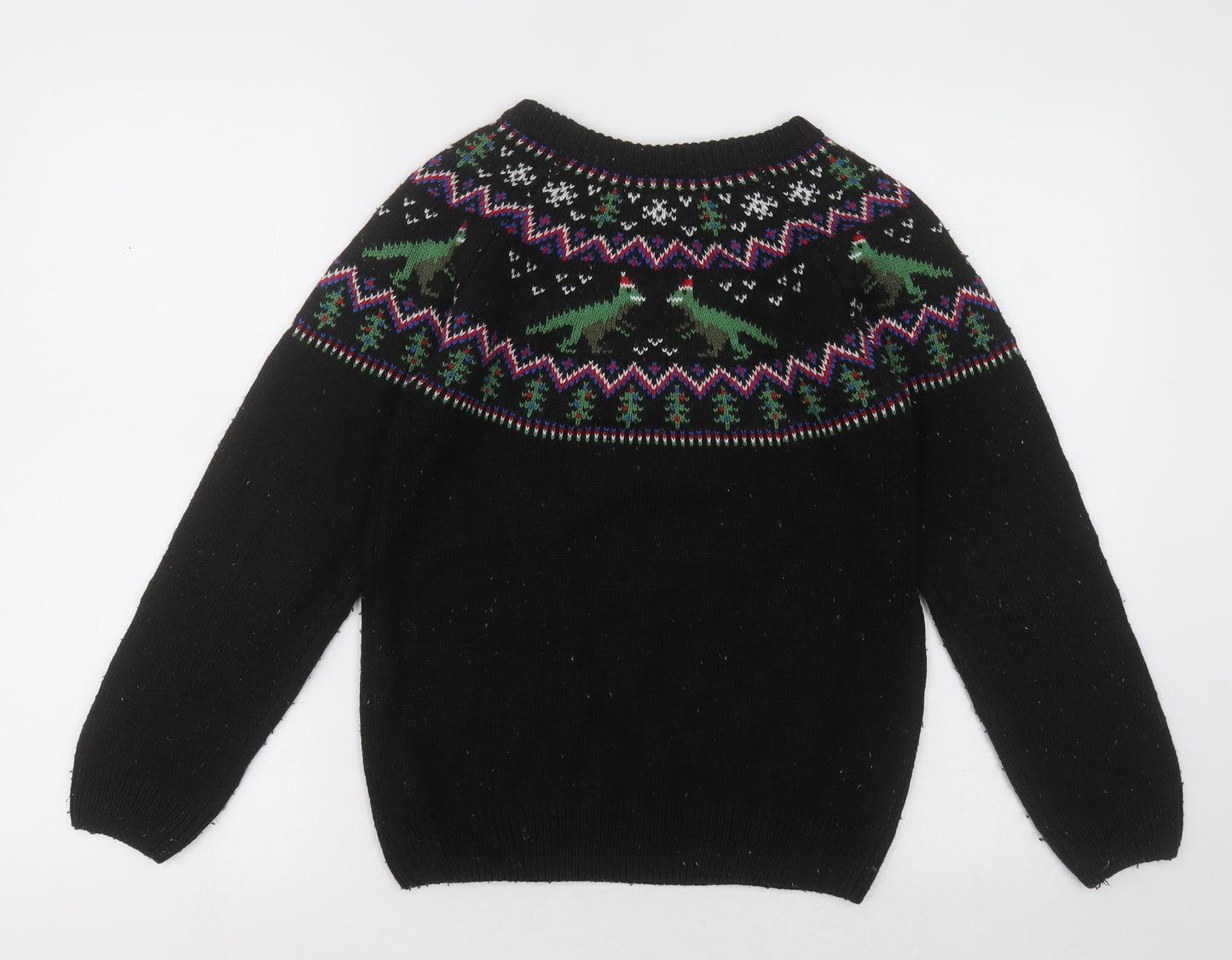 sainsburys Boys Multicoloured Crew Neck Fair Isle Acrylic Pullover Jumper Size 10 Years  Pullover - chrstmas jumper