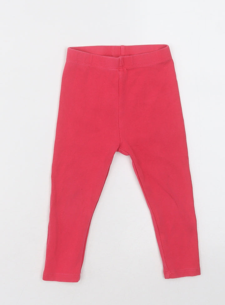 NEXT Girls Pink Cotton Capri Trousers Size 2 Years Regular