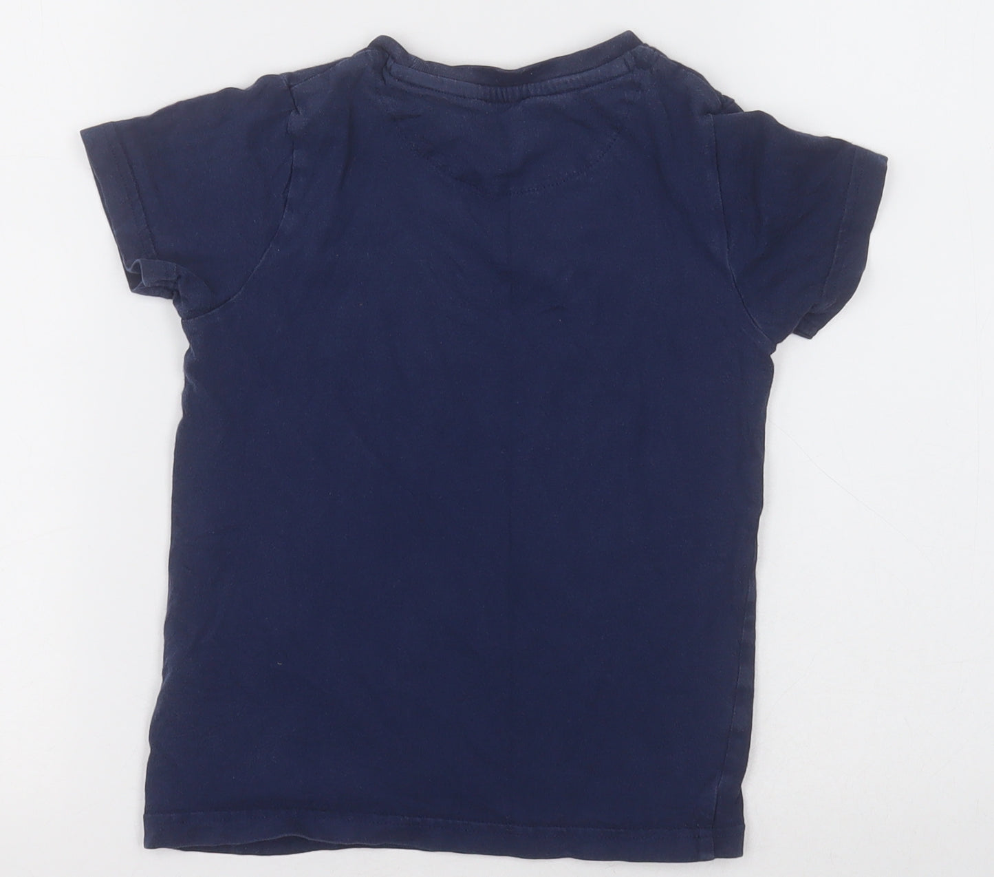 Marks and Spencer Boys Blue  Cotton Basic T-Shirt Size 5-6 Years Crew Neck Pullover - Spider man