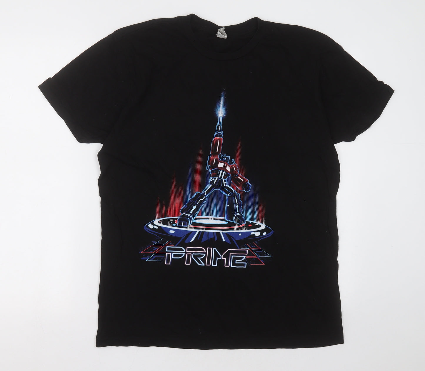 rock me Mens Black  Cotton  T-Shirt Size L Crew Neck  - Prime