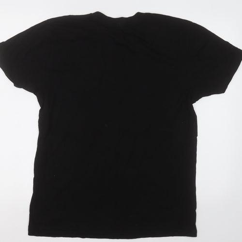 rock me Mens Black  Cotton  T-Shirt Size L Crew Neck  - Prime