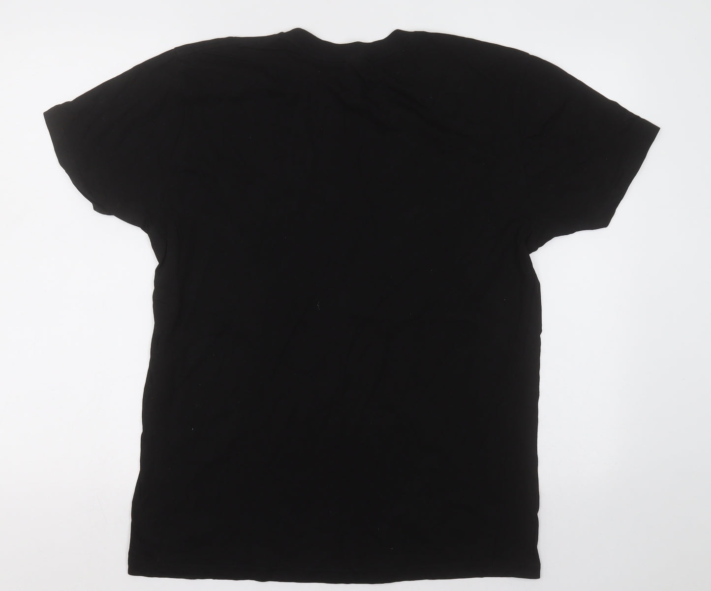 rock me Mens Black  Cotton  T-Shirt Size L Crew Neck  - Prime