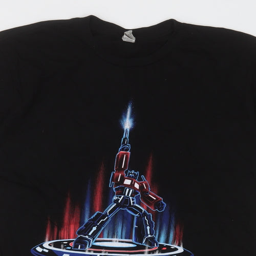 rock me Mens Black  Cotton  T-Shirt Size L Crew Neck  - Prime