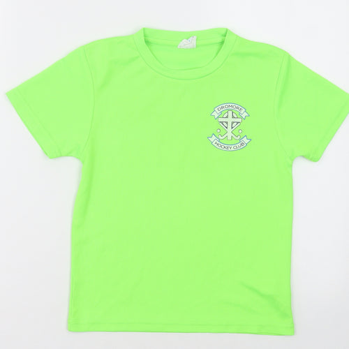 Awdis Boys Green  Polyester Basic T-Shirt Size 5-6 Years Crew Neck Pullover - dromore hockey club