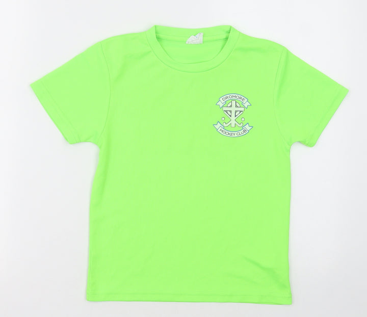 Awdis Boys Green Polyester Basic T-Shirt Size 5-6 Years Crew Neck Pullover - dromore hockey club