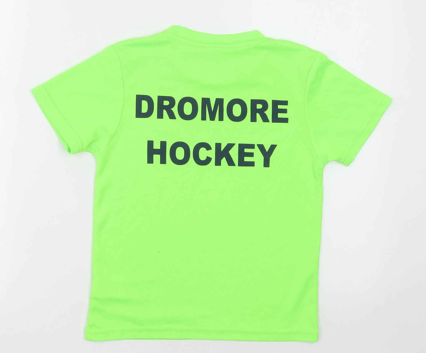 Awdis Boys Green  Polyester Basic T-Shirt Size 5-6 Years Crew Neck Pullover - dromore hockey club