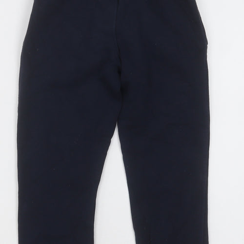 Marks and Spencer Boys Blue  Cotton Jogger Trousers Size 7-8 Years  Regular Tie