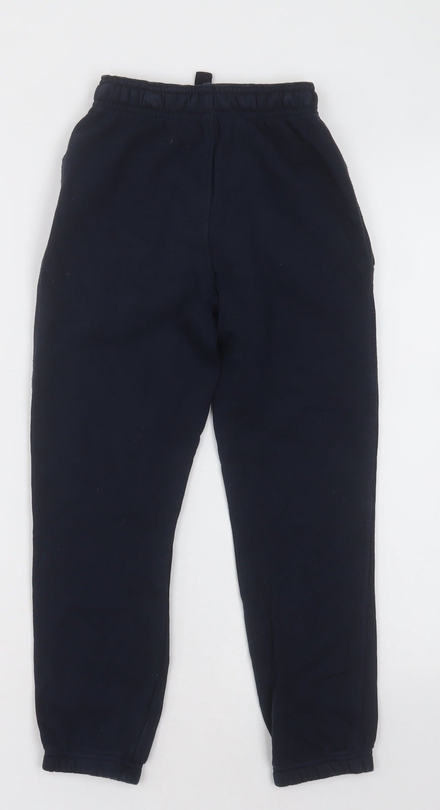 Marks and Spencer Boys Blue  Cotton Jogger Trousers Size 7-8 Years  Regular Tie