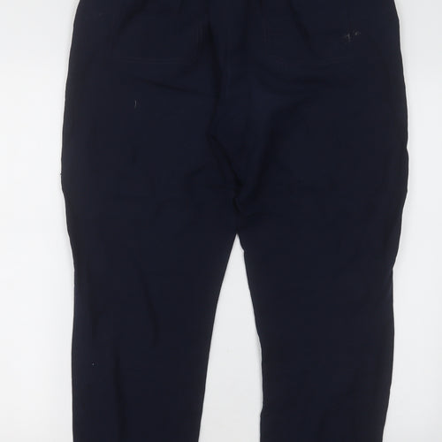 Dunnes Stores Womens Blue  Linen Trousers  Size 10 L30 in Regular Button