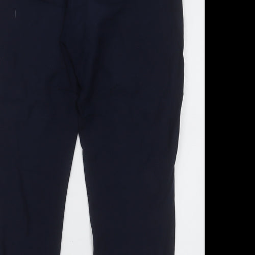 Dunnes Stores Womens Blue  Linen Trousers  Size 10 L30 in Regular Button