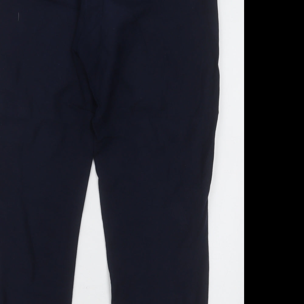 Dunnes Stores Womens Blue  Linen Trousers  Size 10 L30 in Regular Button