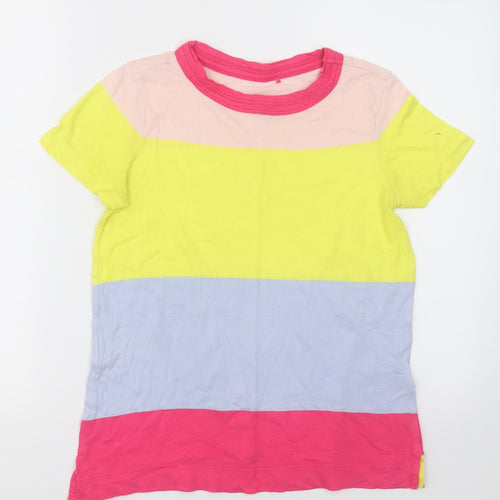 NEXT Womens Multicoloured Striped Cotton Basic T-Shirt Size 6 Crew Neck
