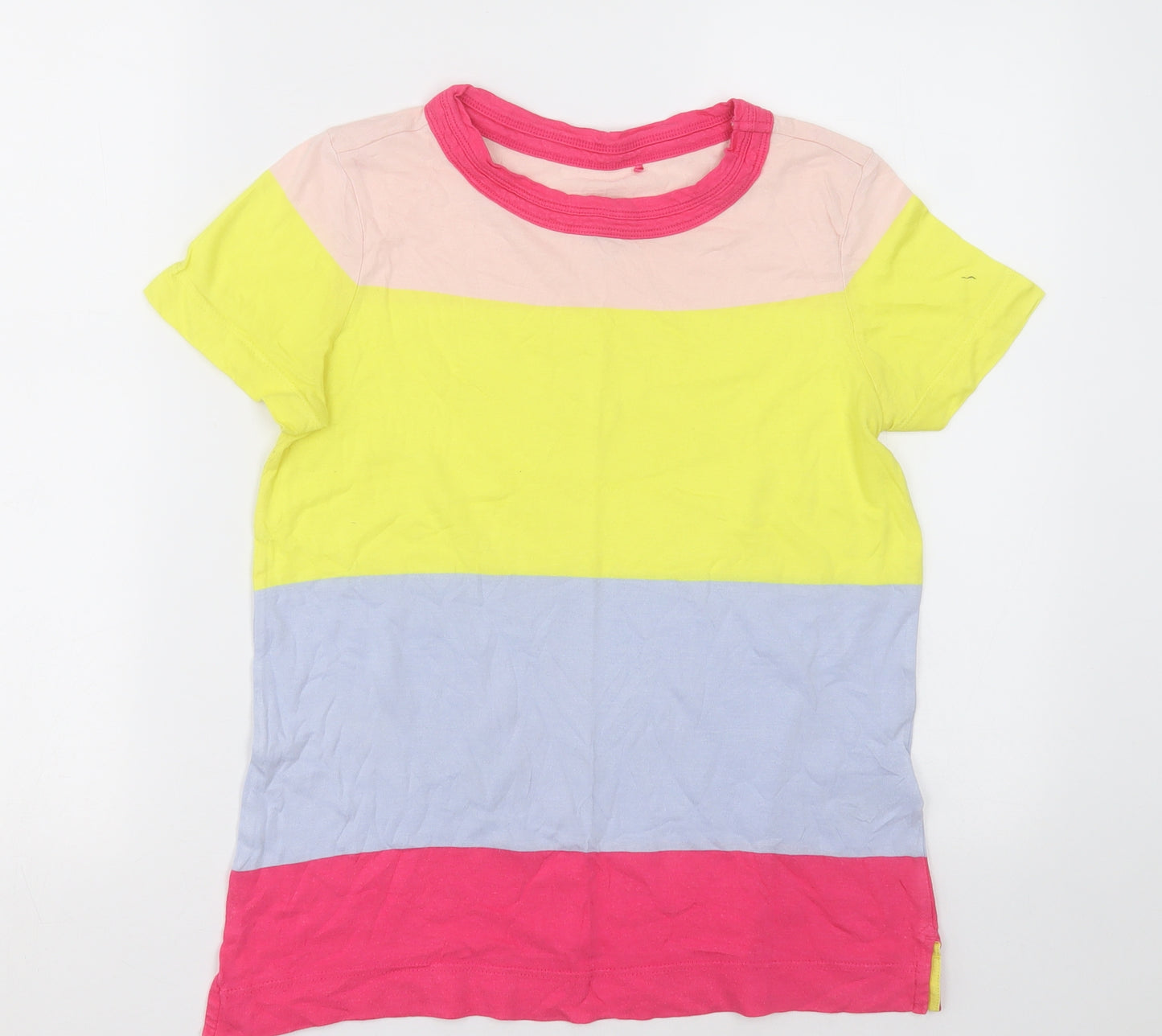 NEXT Womens Multicoloured Striped Cotton Basic T-Shirt Size 6 Crew Neck