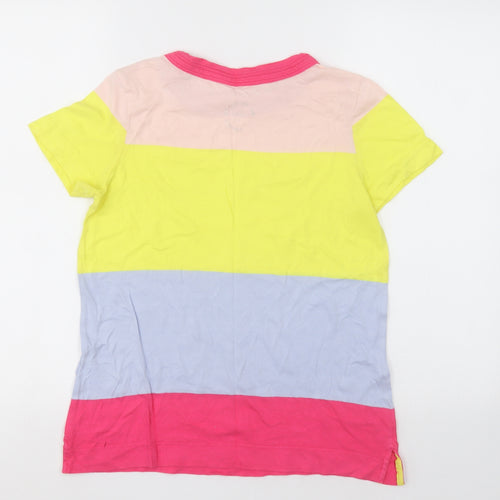 NEXT Womens Multicoloured Striped Cotton Basic T-Shirt Size 6 Crew Neck