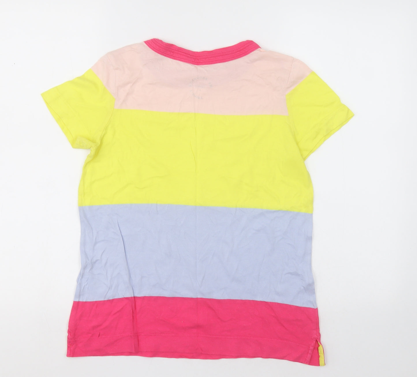 NEXT Womens Multicoloured Striped Cotton Basic T-Shirt Size 6 Crew Neck