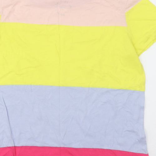 NEXT Womens Multicoloured Striped Cotton Basic T-Shirt Size 6 Crew Neck