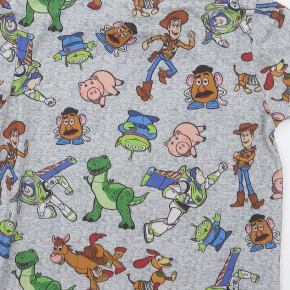Primark Boys Grey Geometric Polyester Basic T-Shirt Size 3-4 Years Crew Neck Pullover - Toy Story