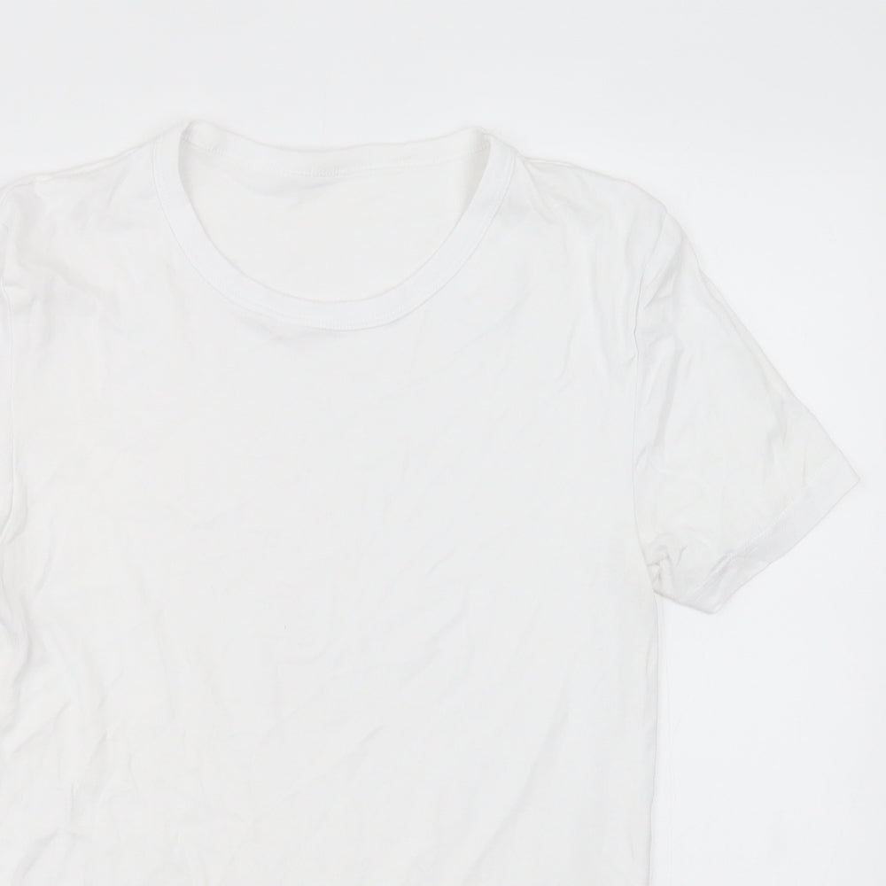 F&F Mens White  Cotton  T-Shirt Size M Crew Neck