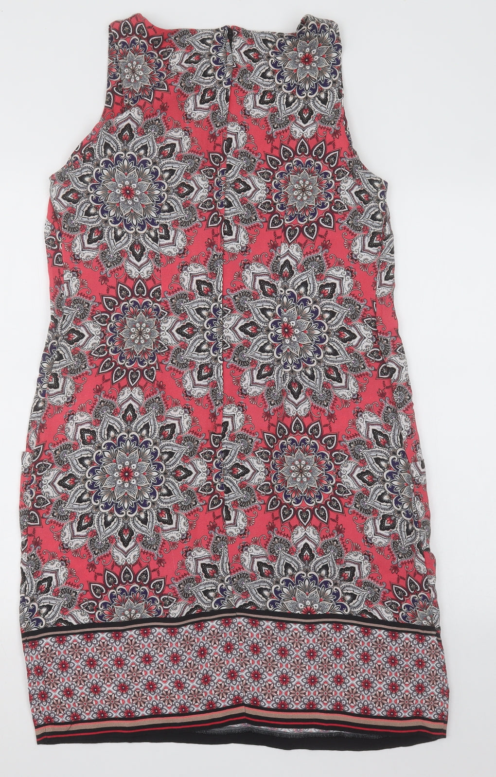 Wallis Womens Pink Plaid Polyester A-Line  Size 12  V-Neck Zip