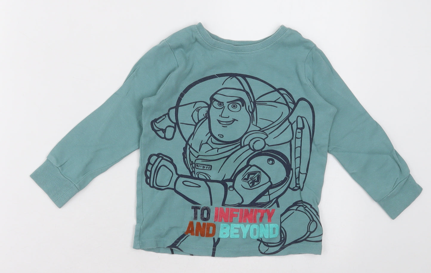 NEXT Boys Green  Cotton Basic Casual Size 2-3 Years Crew Neck Pullover - Toy Story