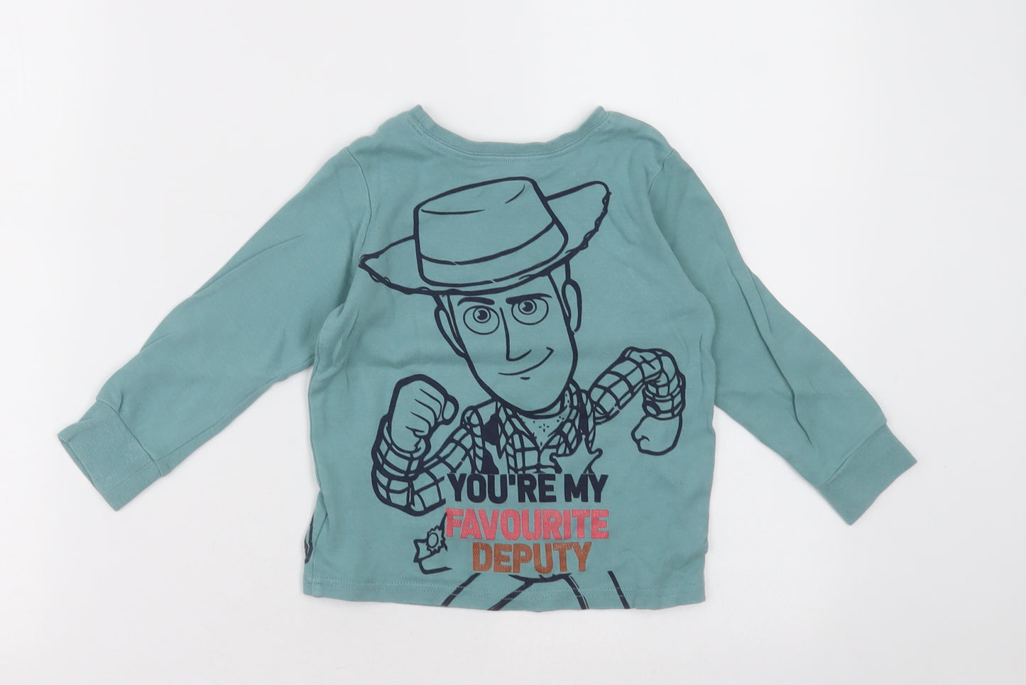 NEXT Boys Green  Cotton Basic Casual Size 2-3 Years Crew Neck Pullover - Toy Story