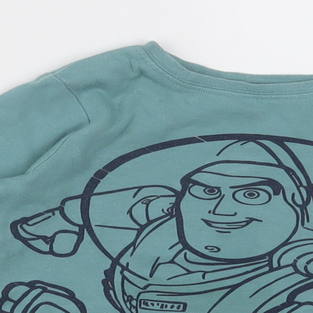 NEXT Boys Green  Cotton Basic Casual Size 2-3 Years Crew Neck Pullover - Toy Story