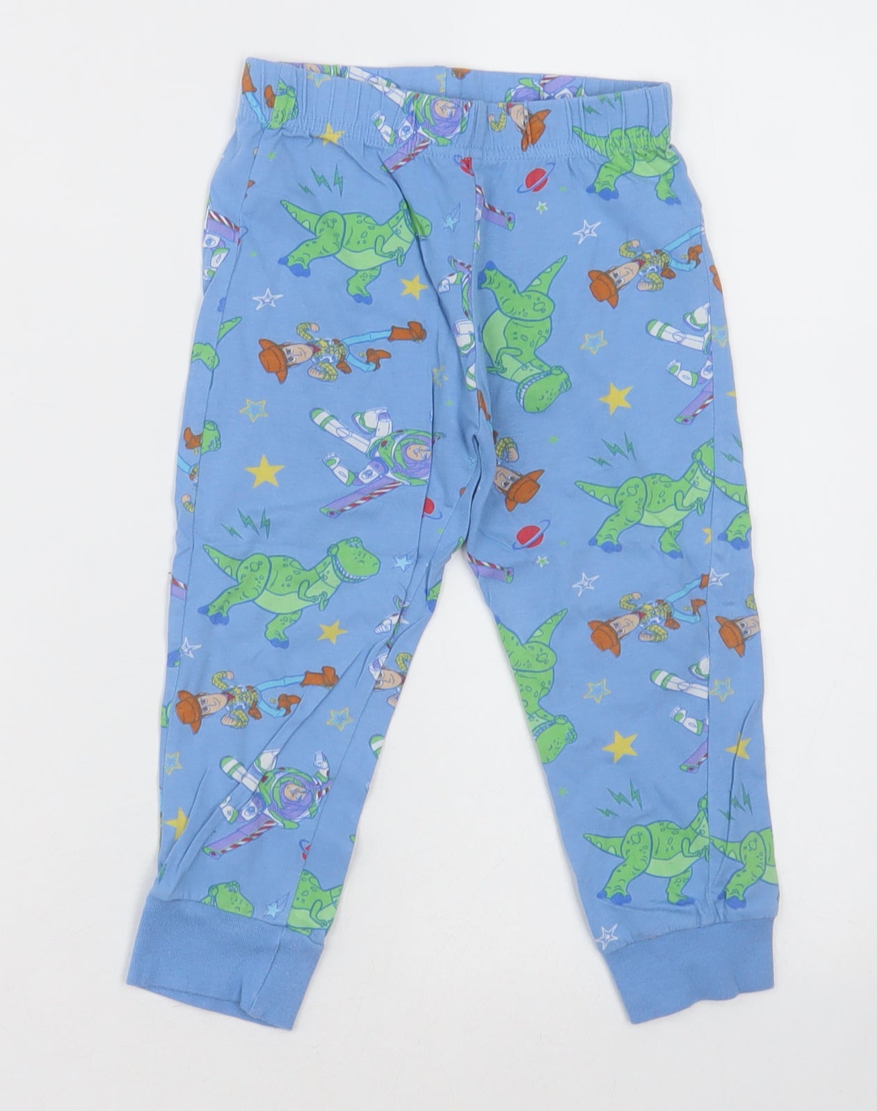 F&F Boys Blue Geometric Cotton  Pyjama Pants Size 2-3 Years  Pullover - Toy Story