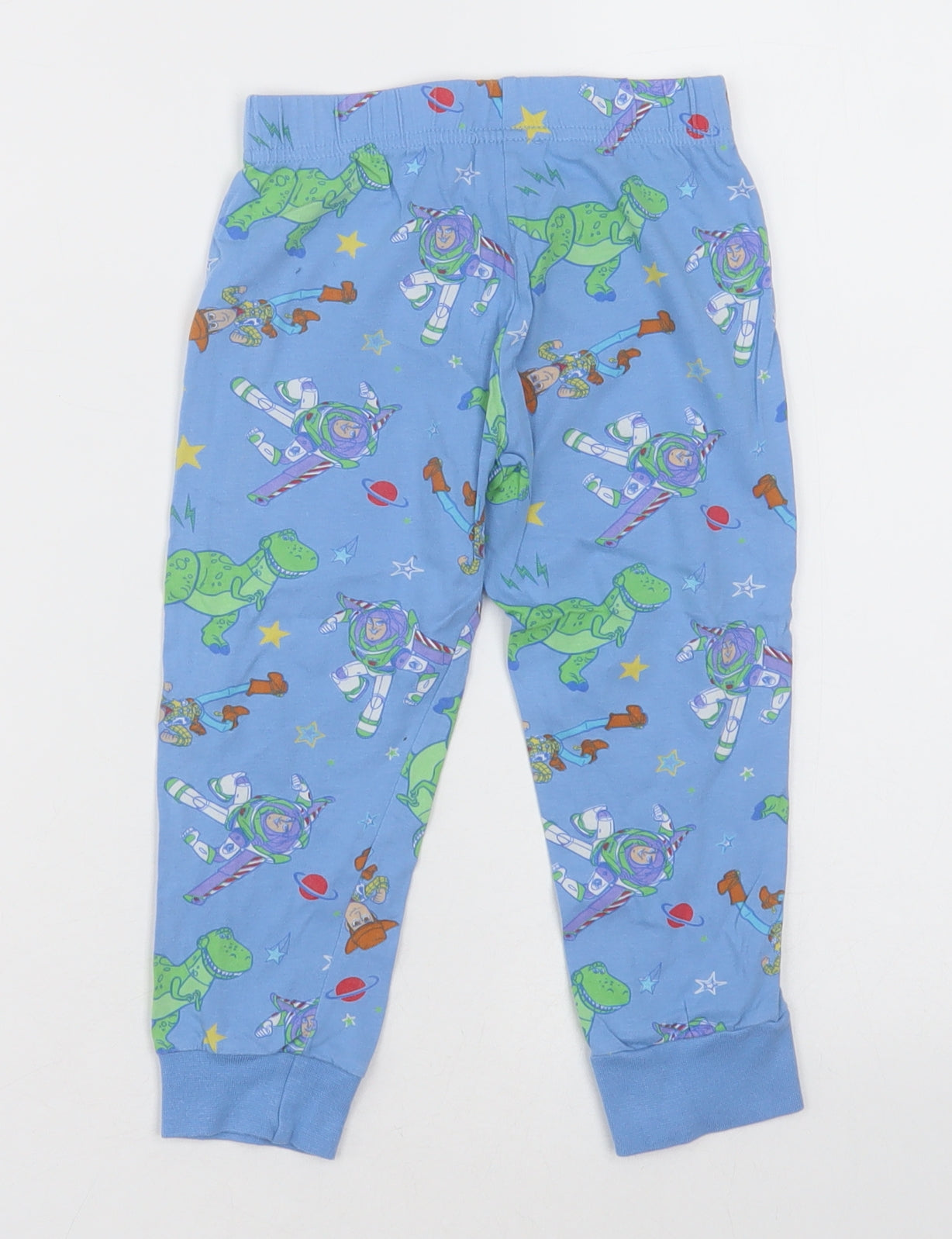 F&F Boys Blue Geometric Cotton  Pyjama Pants Size 2-3 Years  Pullover - Toy Story