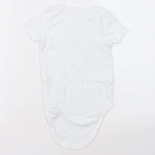 NEXT Girls White  Cotton Bodysuit One-Piece Size 2-3 Years  Button - Unisex