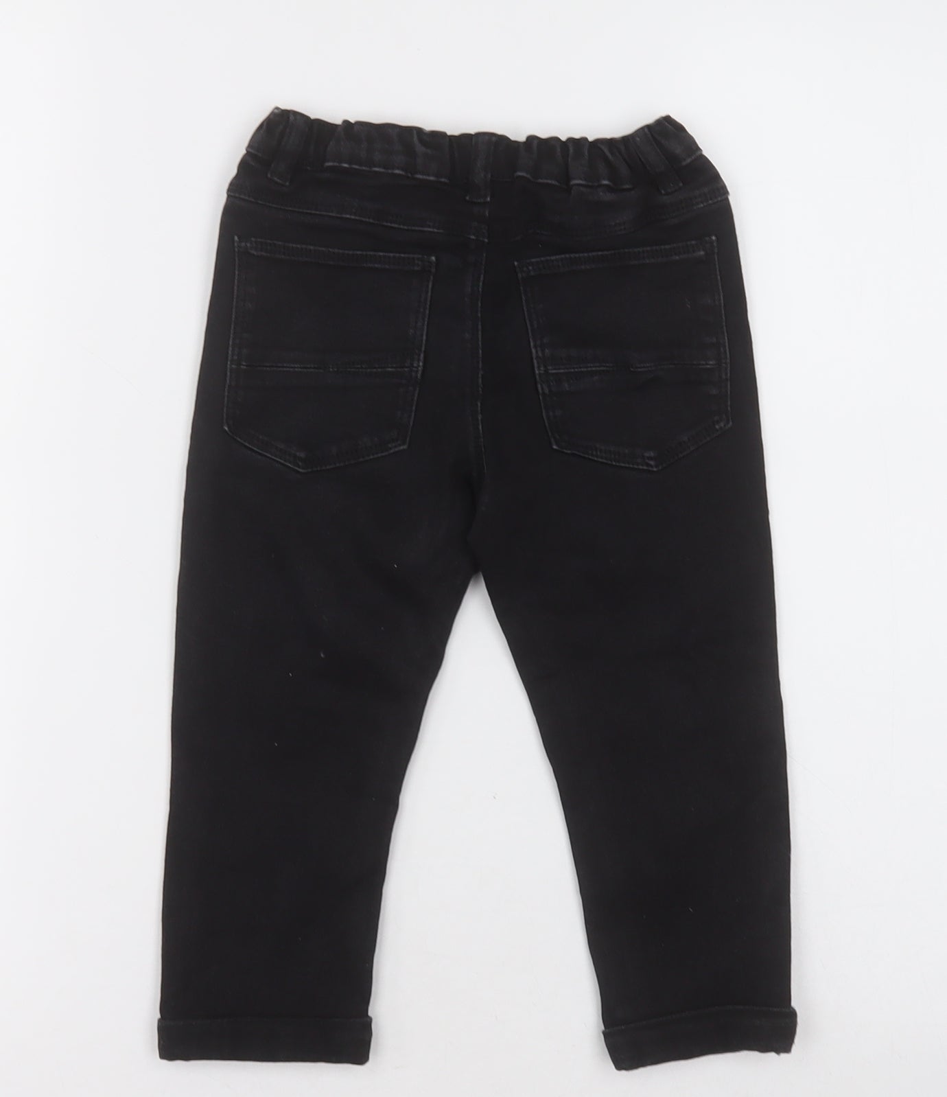 NEXT Boys Black  Cotton Straight Jeans Size 2-3 Years  Regular Button