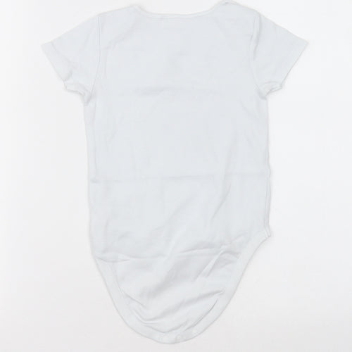 NEXT Girls White  Cotton Bodysuit One-Piece Size 2-3 Years  Button - Unisex