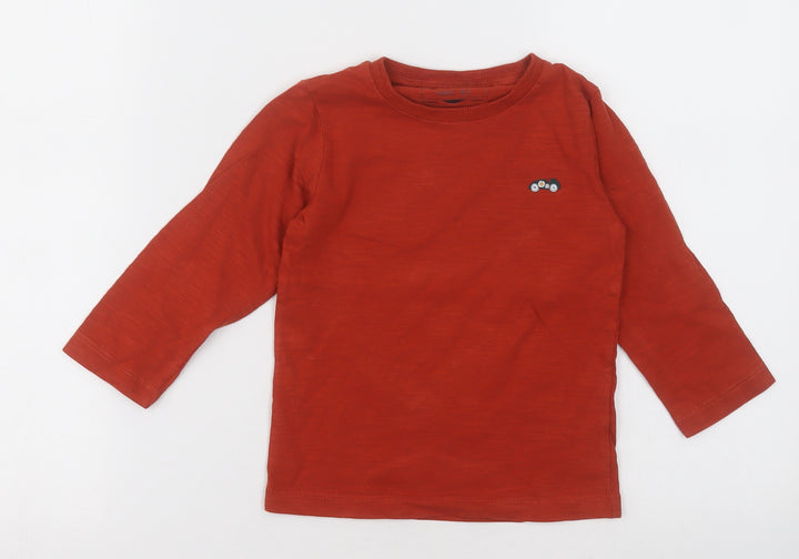 NEXT Boys Orange Cotton Basic Casual Size 2 Years Crew Neck Pullover