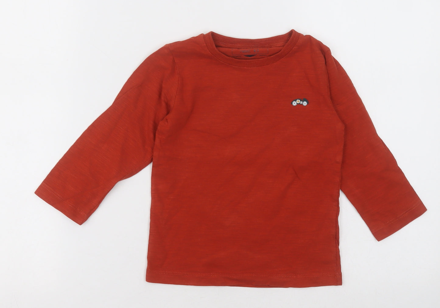 NEXT Boys Orange  Cotton Basic Casual Size 2 Years Crew Neck Pullover