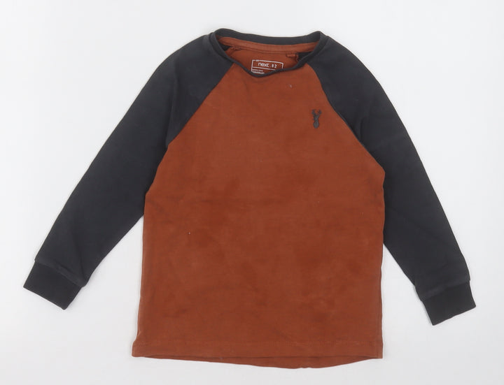NEXT Boys Brown Cotton Pullover Sweatshirt Size 3 Years Pullover