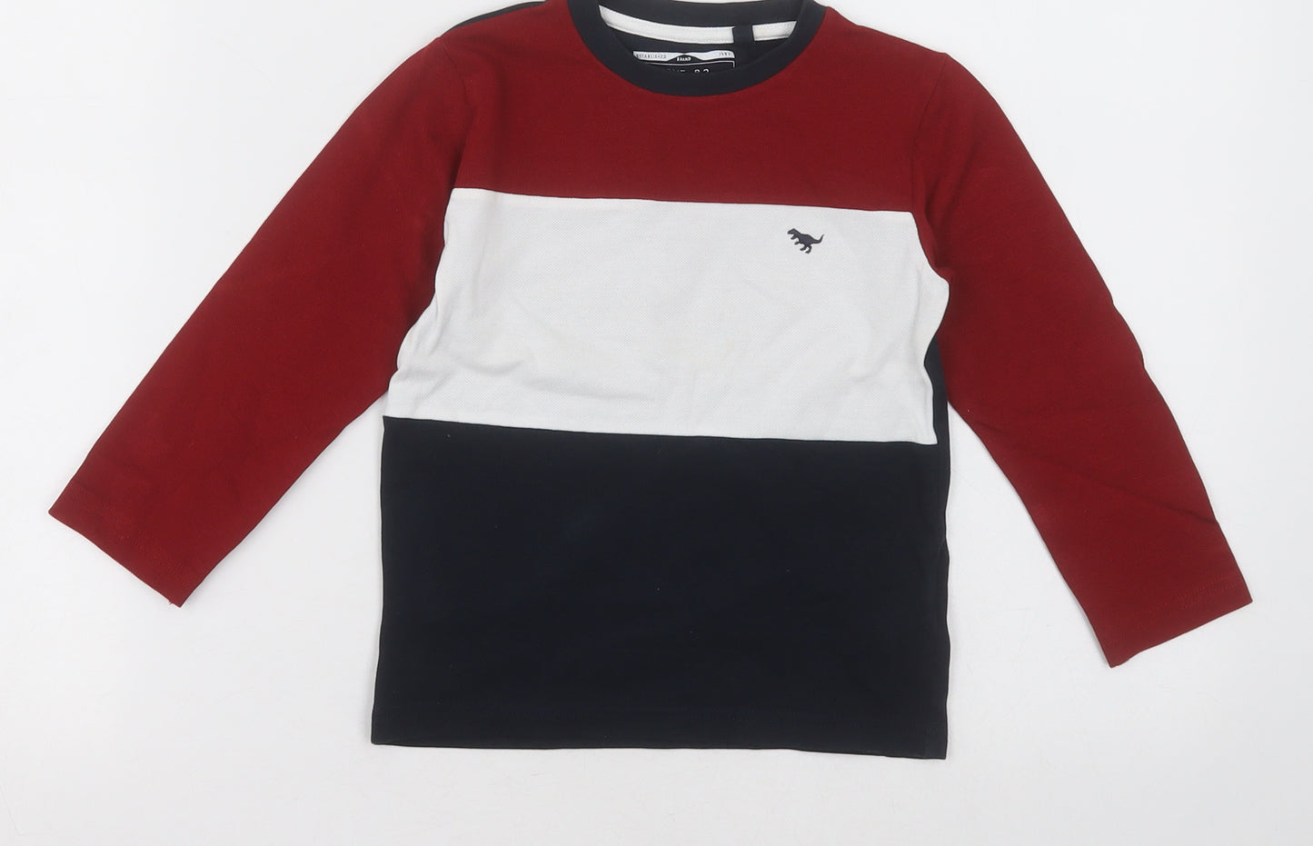 NEXT Boys Blue Plaid Cotton Basic  Size 2-3 Years Crew Neck Pullover