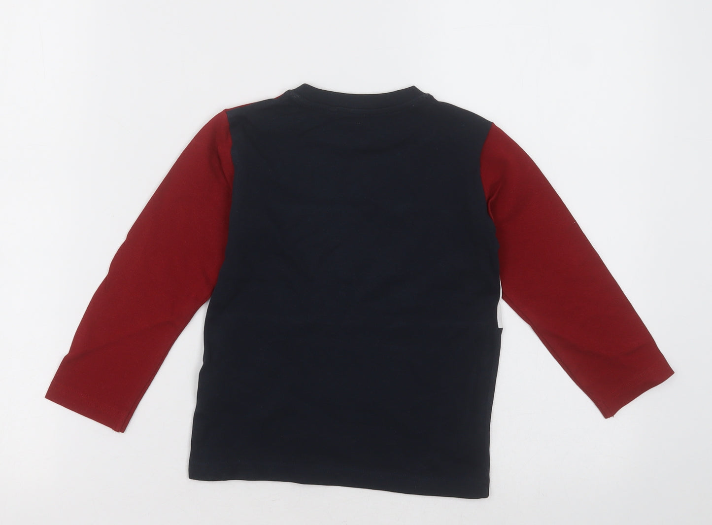 NEXT Boys Blue Plaid Cotton Basic  Size 2-3 Years Crew Neck Pullover