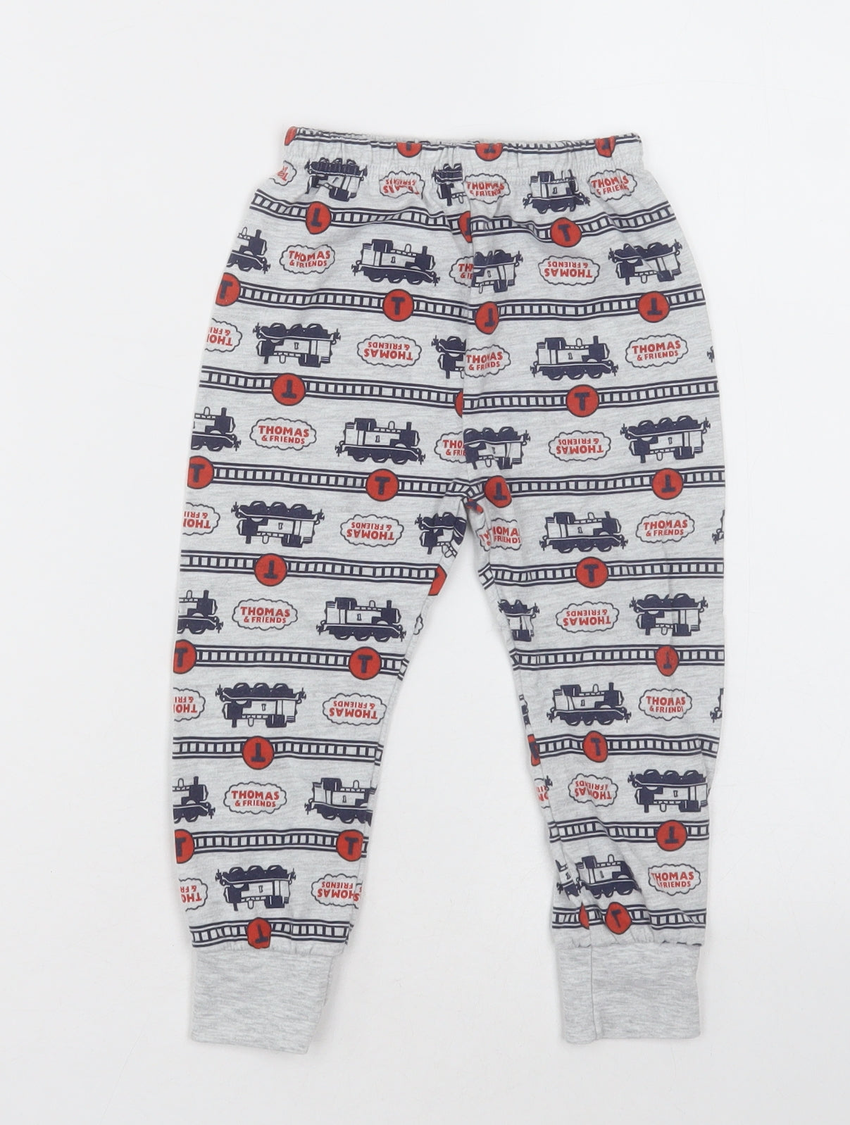 George Boys Grey Geometric Cotton  Pyjama Pants Size 2-3 Years  Pullover - thomas the tank engine