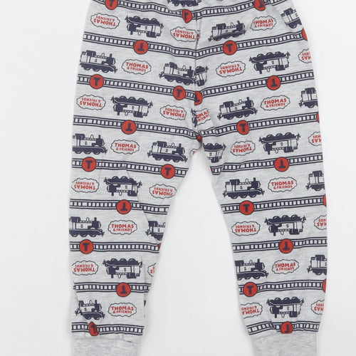 George Boys Grey Geometric Cotton  Pyjama Pants Size 2-3 Years  Pullover - thomas the tank engine
