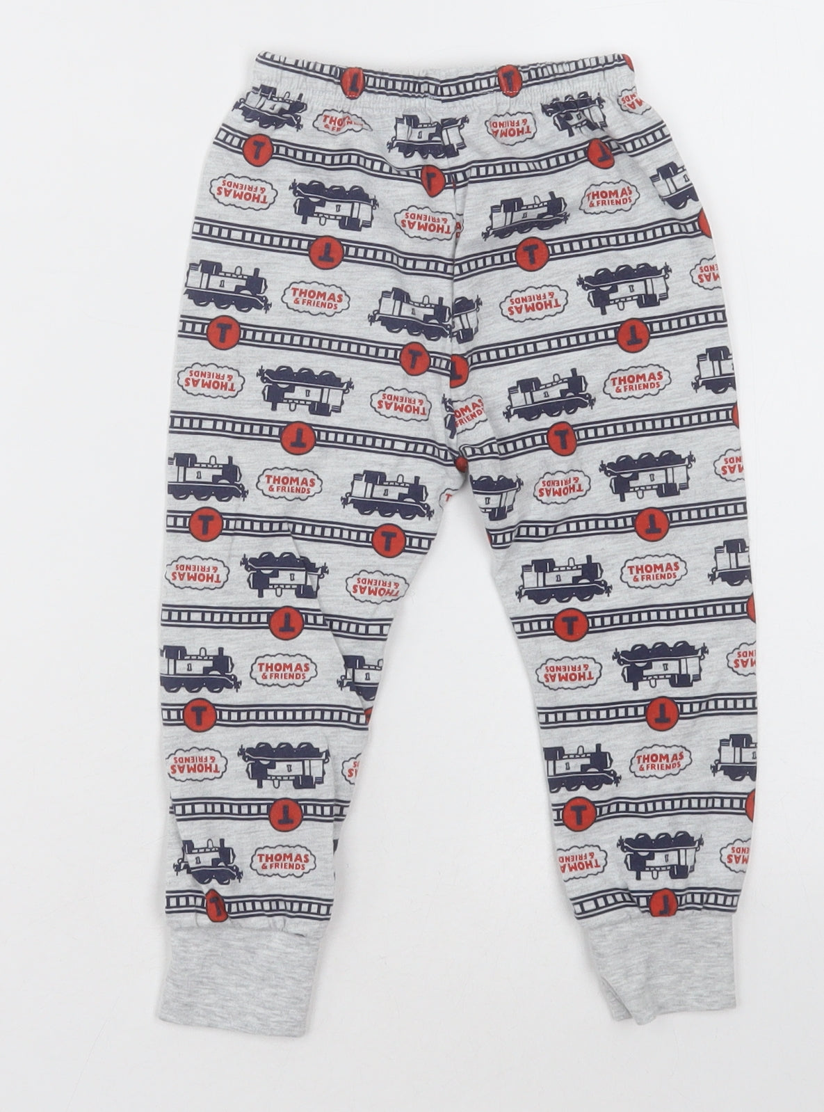 George Boys Grey Geometric Cotton  Pyjama Pants Size 2-3 Years  Pullover - thomas the tank engine
