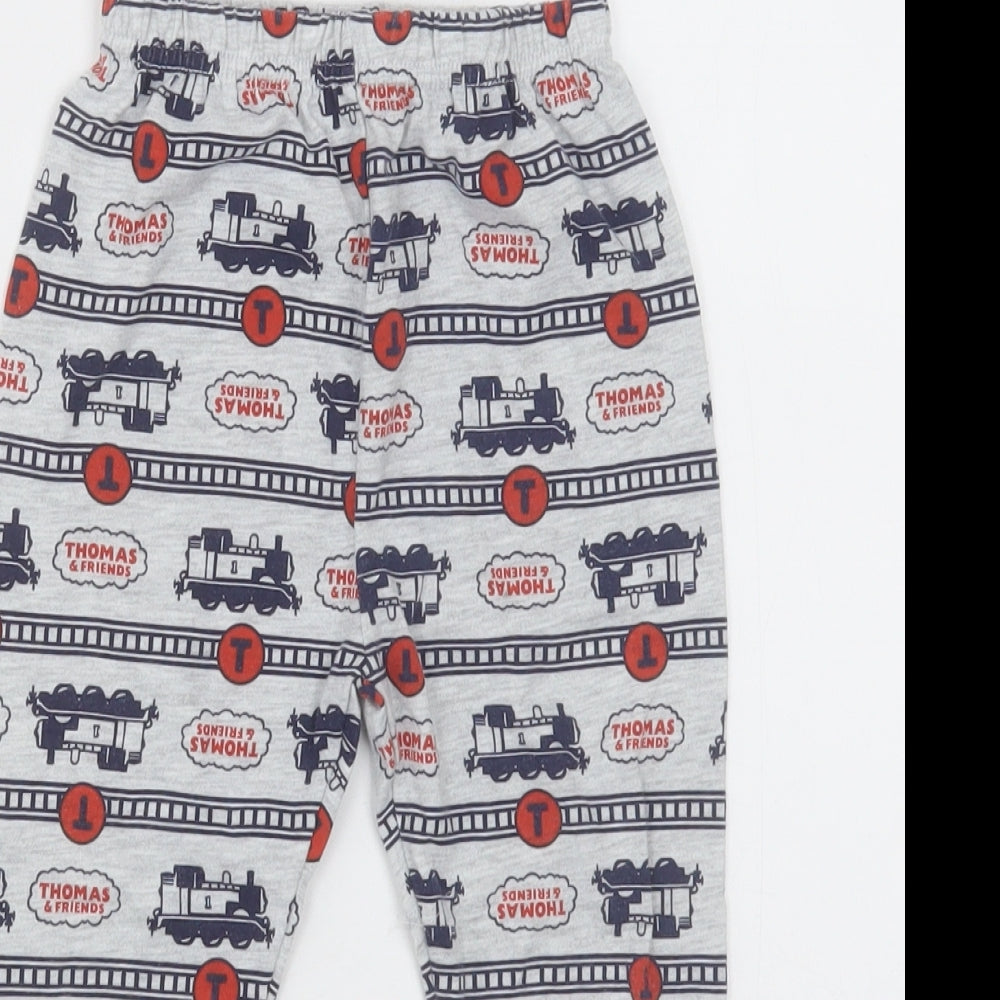 George Boys Grey Geometric Cotton  Pyjama Pants Size 2-3 Years  Pullover - thomas the tank engine