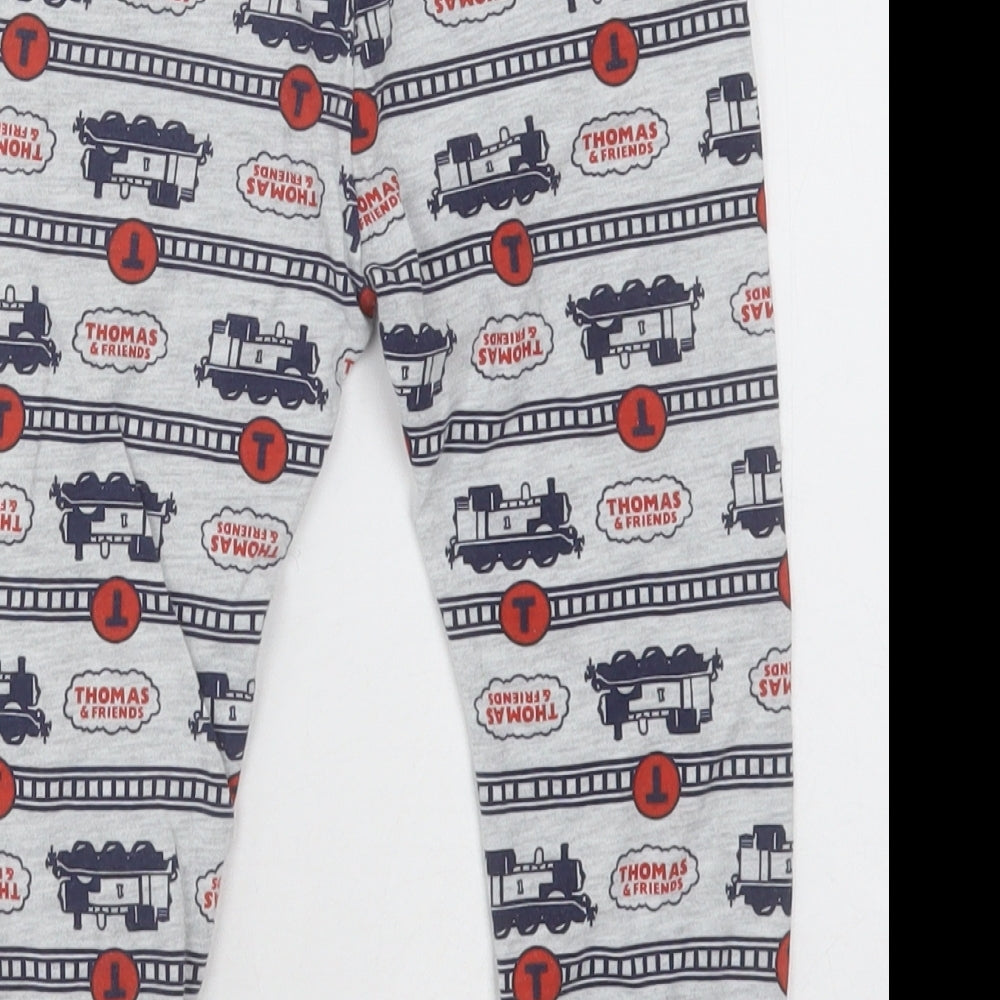 George Boys Grey Geometric Cotton  Pyjama Pants Size 2-3 Years  Pullover - thomas the tank engine