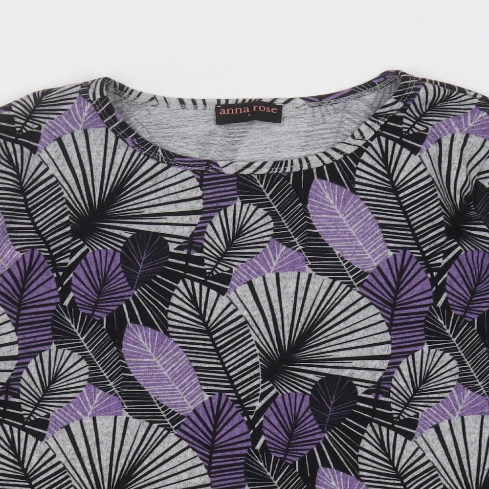 anna rose Womens Purple Geometric Polyester Pullover Sweatshirt Size L  Pullover