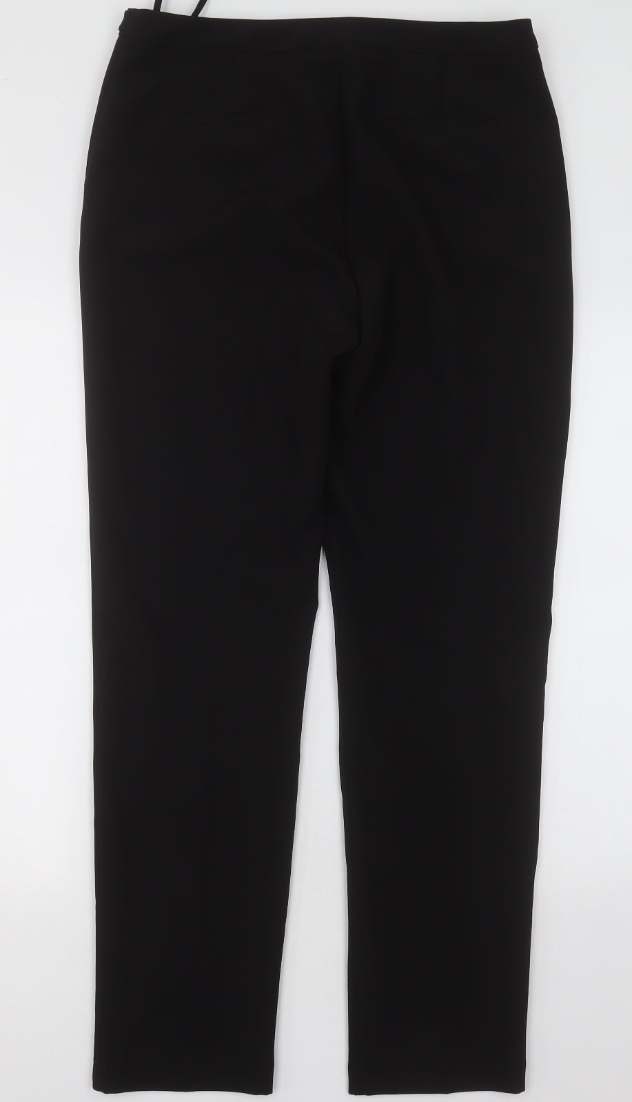 M&Co Womens Black  Polyester Trousers  Size 12 L32 in Regular Hook & Eye